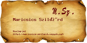 Maricsics Szilárd névjegykártya