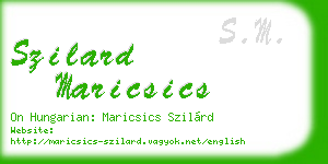 szilard maricsics business card