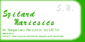 szilard maricsics business card